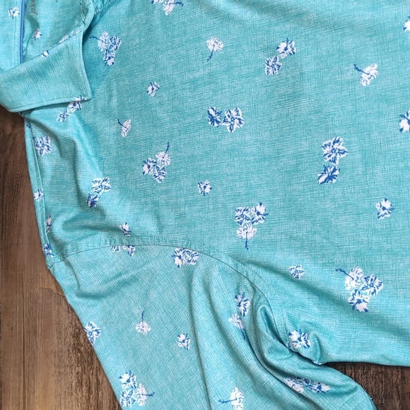 Johnnie-O Jenkins Prep-Formance Printed Golf Polo Size XL In Aqua Blue - Picture 4 of 10